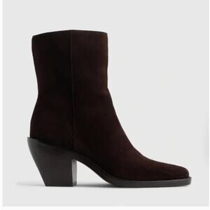 Madewell Idris Side Zip Boots 10 NWT Brown Suede Western Ankle Booties NY379